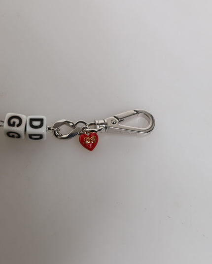 Dolce & Gabbana Silver Tone Brass Bead Dice Logo Embellish Charm Bracelet