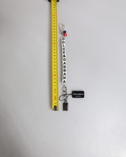 Dolce & Gabbana Silver Brass Chain Dice Logo Embellished Charm Bracelet