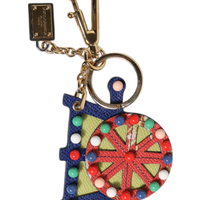 Dolce & Gabbana Multicolor Gold Tone Carretto Keychain Keyring