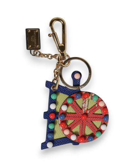 Dolce & Gabbana Multicolor Gold Tone Carretto Keychain Keyring