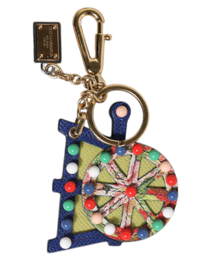 Dolce & Gabbana Multicolor Gold Tone Carretto Keychain Keyring