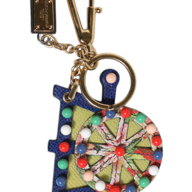 Dolce & Gabbana Multicolor Gold Tone Carretto Keychain Keyring