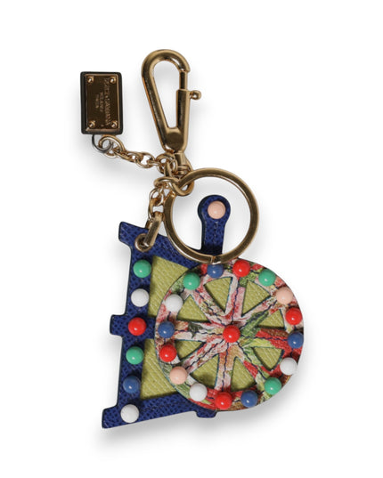 Dolce & Gabbana Multicolor Gold Tone Carretto Keychain Keyring