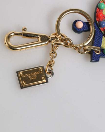 Dolce & Gabbana Multicolor Gold Tone Carretto Keychain Keyring