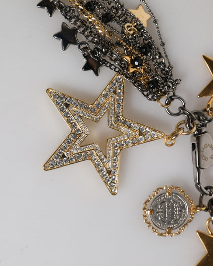 Dolce & Gabbana Silver Gold Brass Embellished Waist Chain Belt