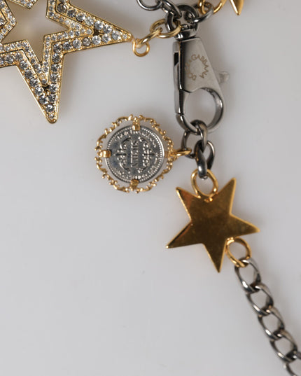 Dolce & Gabbana Silver Gold Brass Embellished Waist Chain Belt