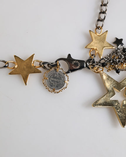 Dolce & Gabbana Silver Gold Brass Embellished Waist Chain Belt