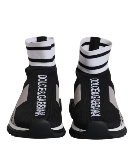 Dolce & Gabbana Black Gray Sorrento Socks Women Sneakers Shoes