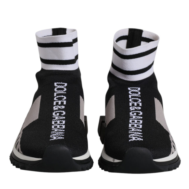 Dolce & Gabbana Black Gray Sorrento Socks Women Sneakers Shoes