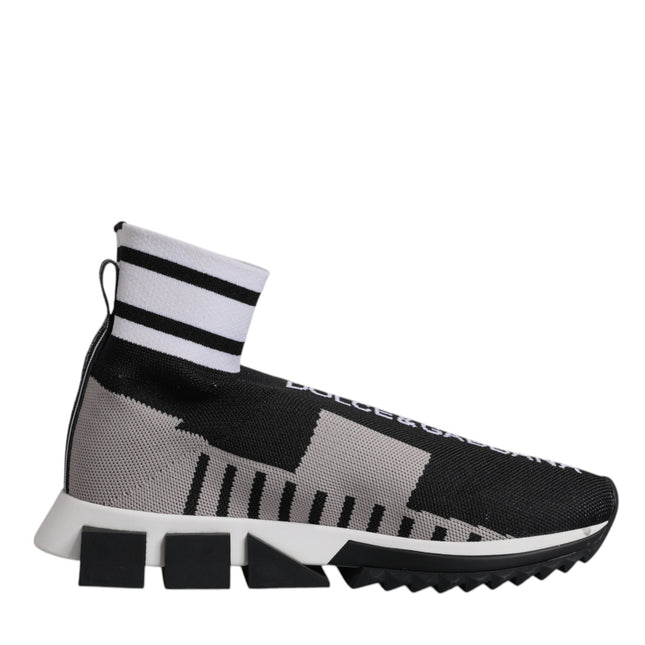 Dolce & Gabbana Black Gray Sorrento Socks Women Sneakers Shoes