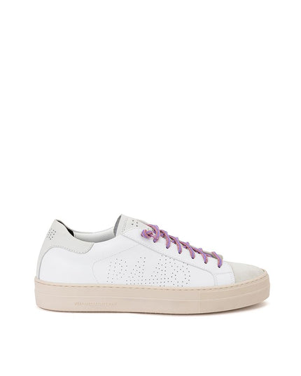 P448 White Leather Athletic Sneakers