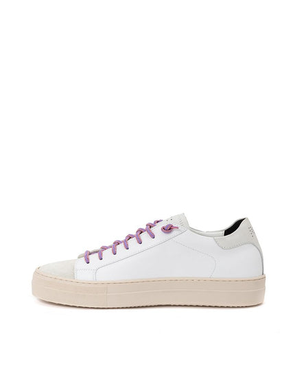 P448 White Leather Athletic Sneakers
