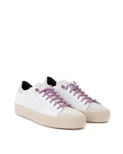 P448 White Leather Athletic Sneakers