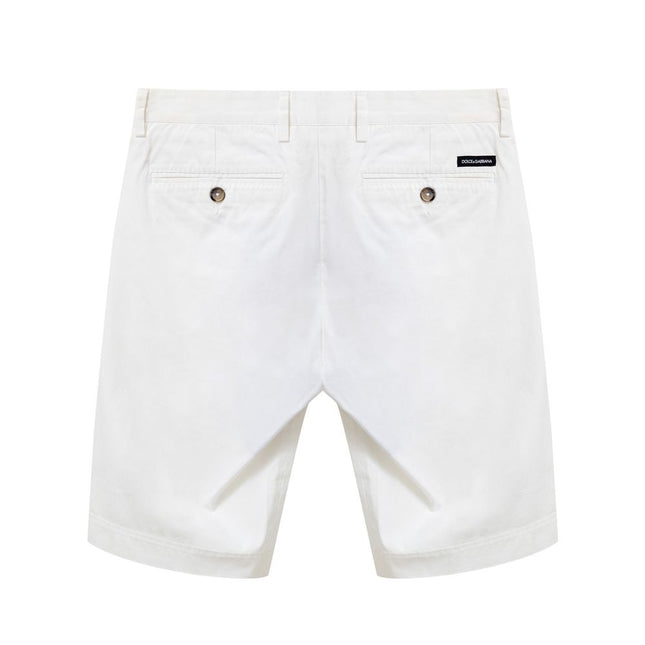 Dolce & Gabbana White Cotton Bermuda Shorts