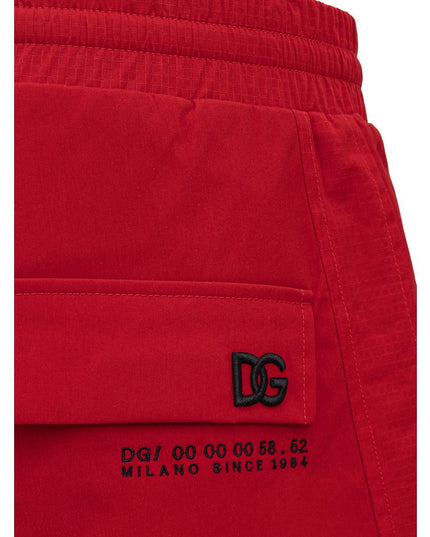 Dolce & Gabbana Red Polyamide Athletic Pants