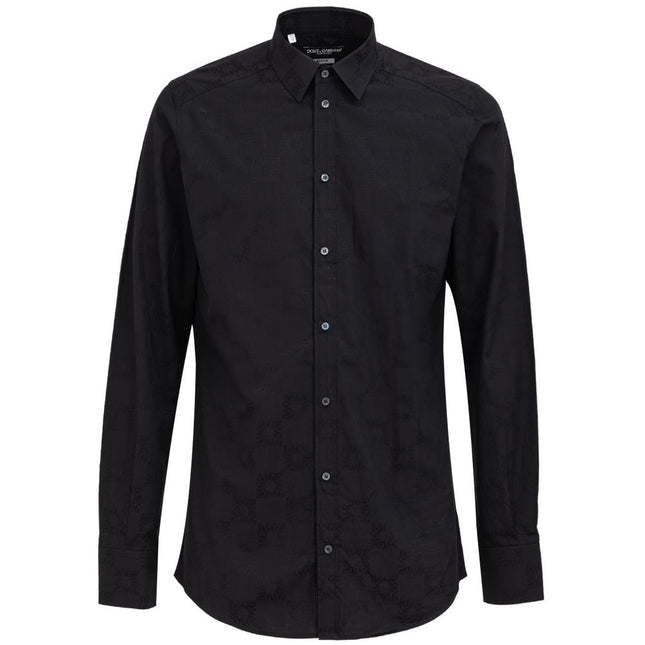 Dolce & Gabbana Black Cotton Dress Shirt