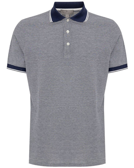 Canali Blue Cotton Polo Shirt