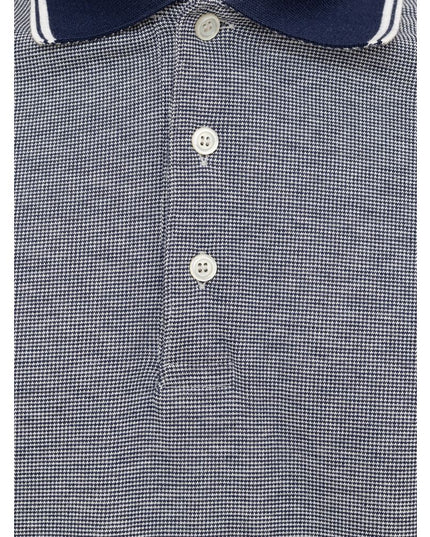 Canali Blue Cotton Polo Shirt