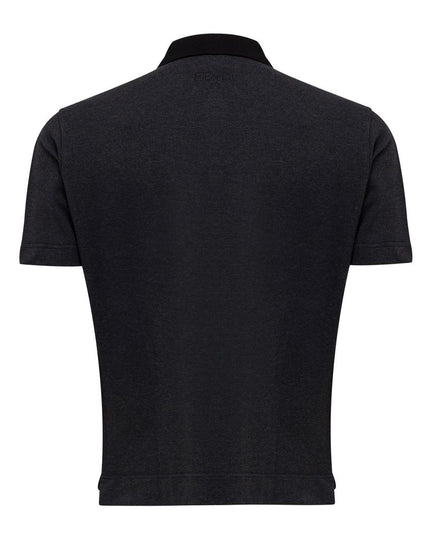 Fendi Black Cotton Polo Shirt