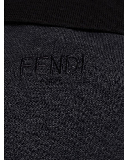Fendi Black Cotton Polo Shirt