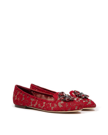 Dolce & Gabbana Red Viscose Ballet Flats