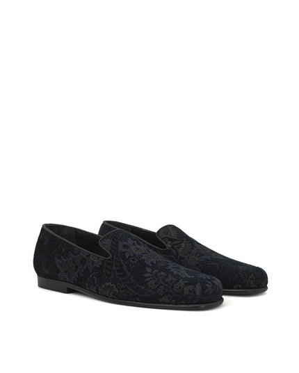 Etro Blue Leather Slip-On Loafers