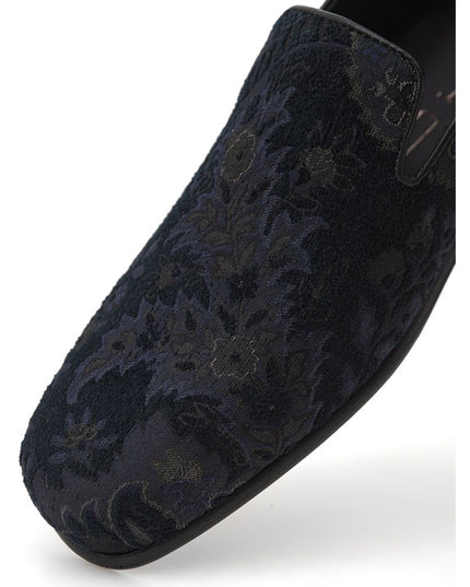 Etro Blue Leather Slip-On Loafers