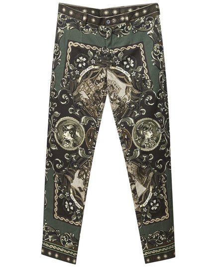 Dolce & Gabbana Green Cotton Casual Pants