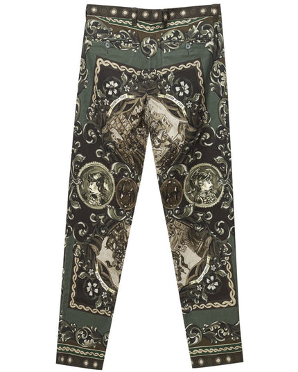 Dolce & Gabbana Green Cotton Casual Pants