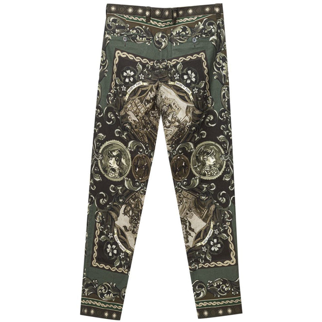 Dolce & Gabbana Green Cotton Casual Pants