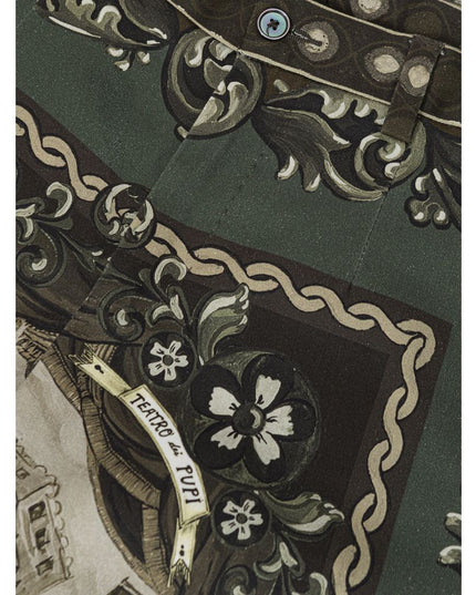 Dolce & Gabbana Green Cotton Casual Pants