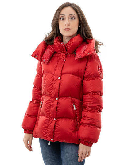 Add Red Polyamide Full-Length Jacket