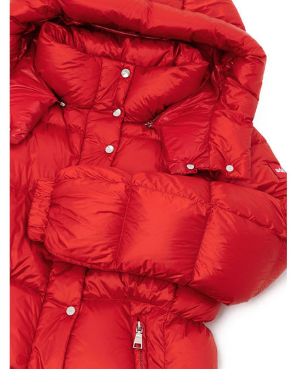 Add Red Polyamide Full-Length Jacket