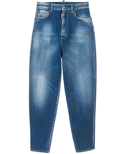 Dsquared² Blue Cotton High-Waisted Jean