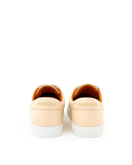 Burberry Pink Leather Low Top Sneakers