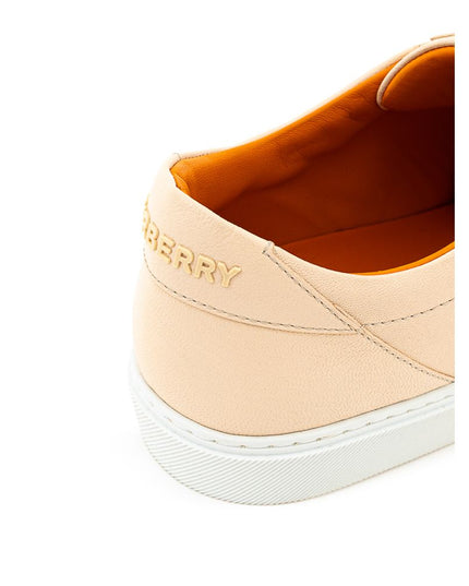 Burberry Pink Leather Low Top Sneakers
