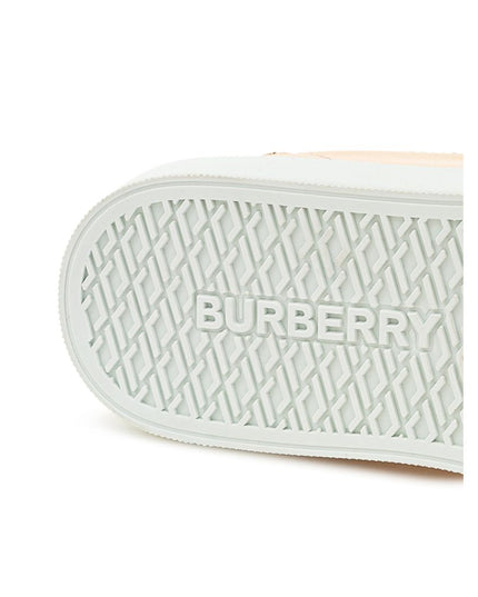 Burberry Pink Leather Low Top Sneakers