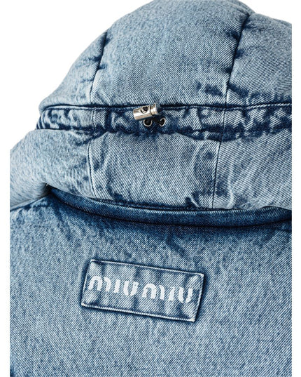 Miu Miu Blue Polyester Coat