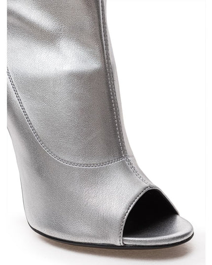 Giuseppe Zanotti Gray Leather Ankle Boots