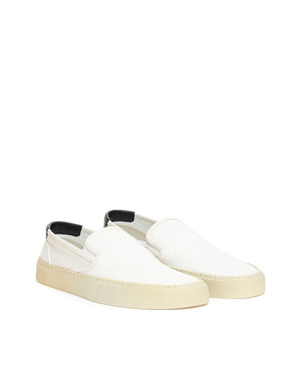 Saint Laurent White Cotton Low Top Sneakers
