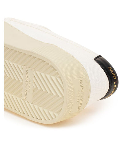 Saint Laurent White Cotton Low Top Sneakers