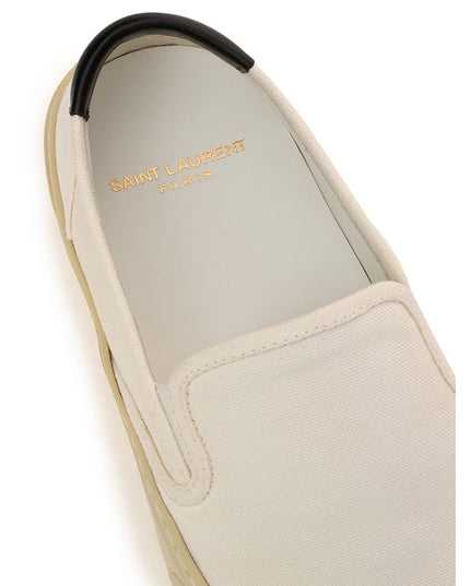 Saint Laurent White Cotton Low Top Sneakers