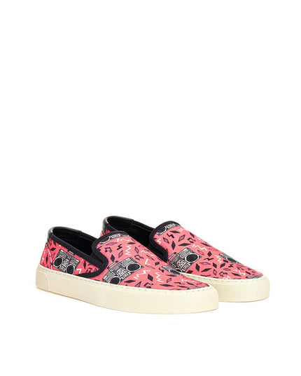Saint Laurent Pink Cotton Platform Sneakers