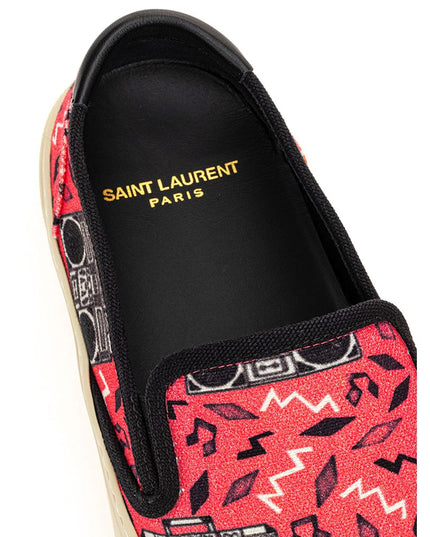 Saint Laurent Pink Cotton Platform Sneakers