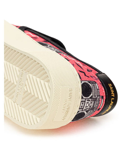 Saint Laurent Pink Cotton Platform Sneakers