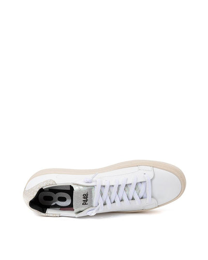 P448 White Leather Sneakers Elegant Casual Footwear