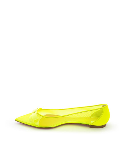 Christian Louboutin Sunshine Yellow Mesh Flat Elegance