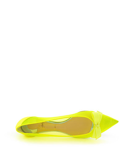 Christian Louboutin Sunshine Yellow Mesh Flat Elegance