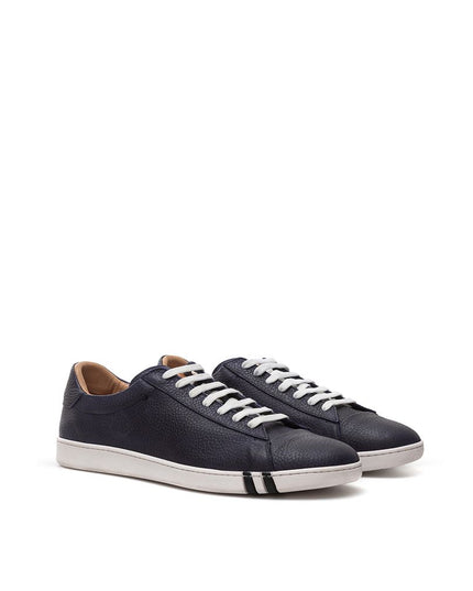 Bally Elegant Blue Leather Sneakers For Men