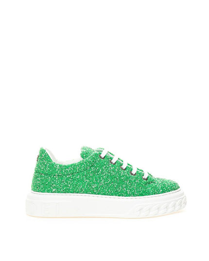 Casadei Emerald Elegance Leather Sneakers